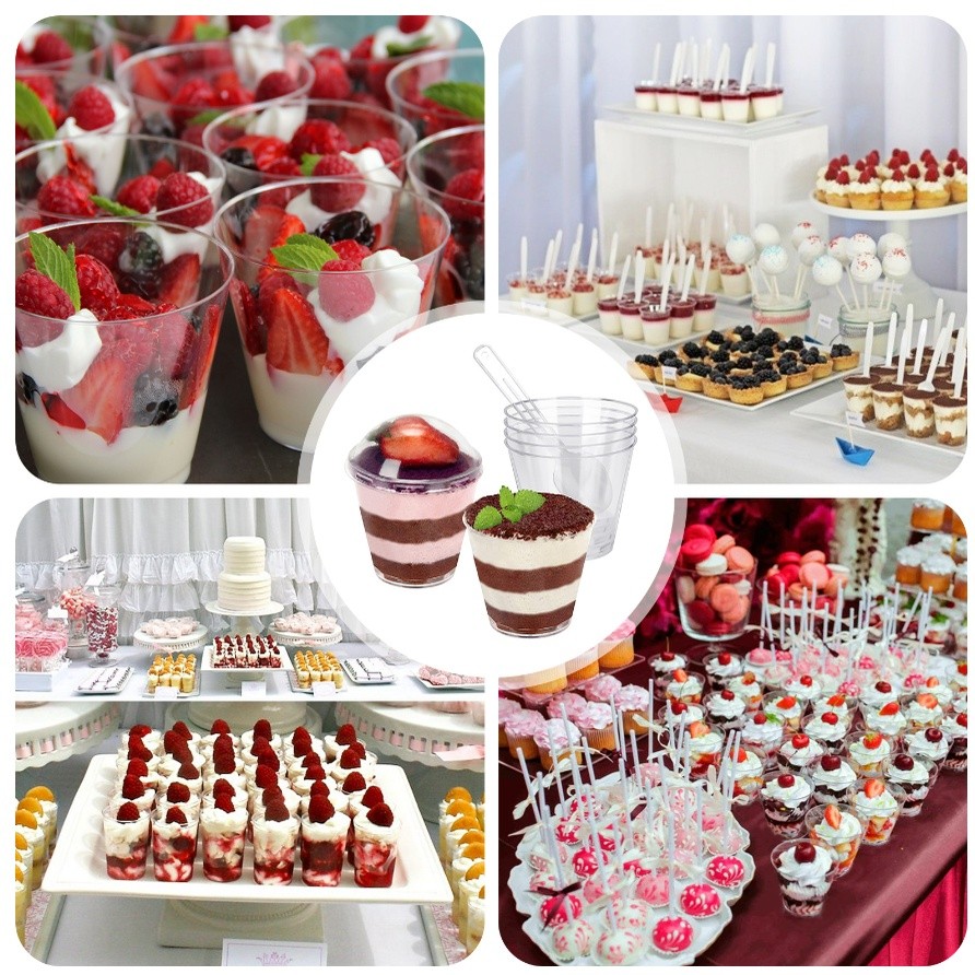 20/50pcs Mini Dessert Cup Mousse Ice Cream Cup Party Appetizers Bowl Pudding Cup Kitchen Accessories 加厚硬塑料杯(2330L) - Image 3