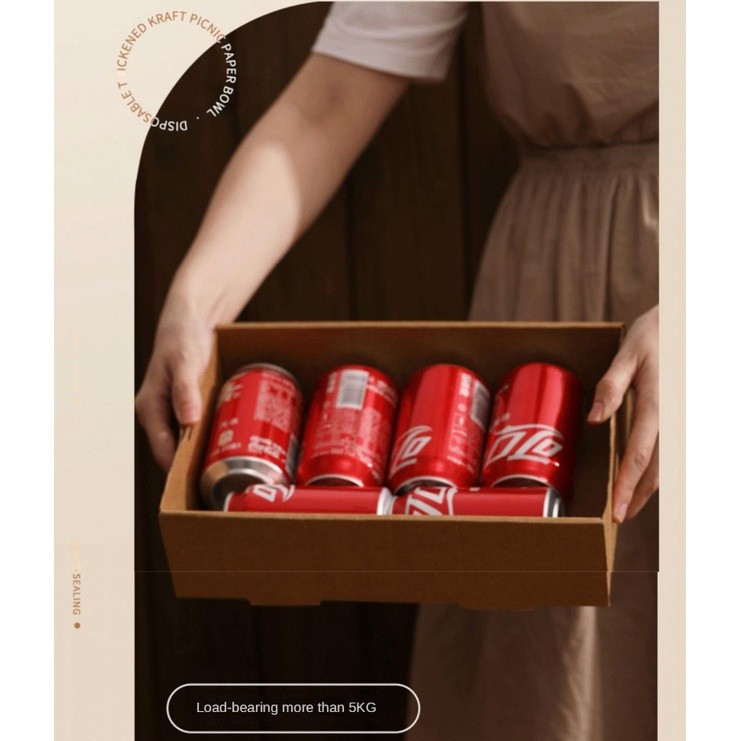 Kraft Paper Afternoon tea picnic box spring outing food tiramisu box bento packing box Christmas Gift Boxes牛皮纸打包盒(2333L) - Image 2