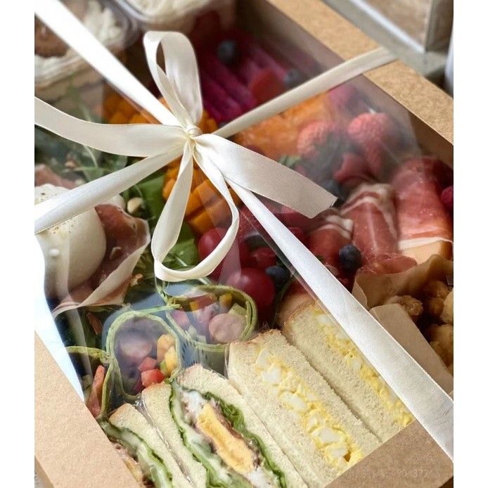 Kraft Paper Afternoon tea picnic box spring outing food tiramisu box bento packing box Christmas Gift Boxes牛皮纸打包盒(2333L) - Image 4