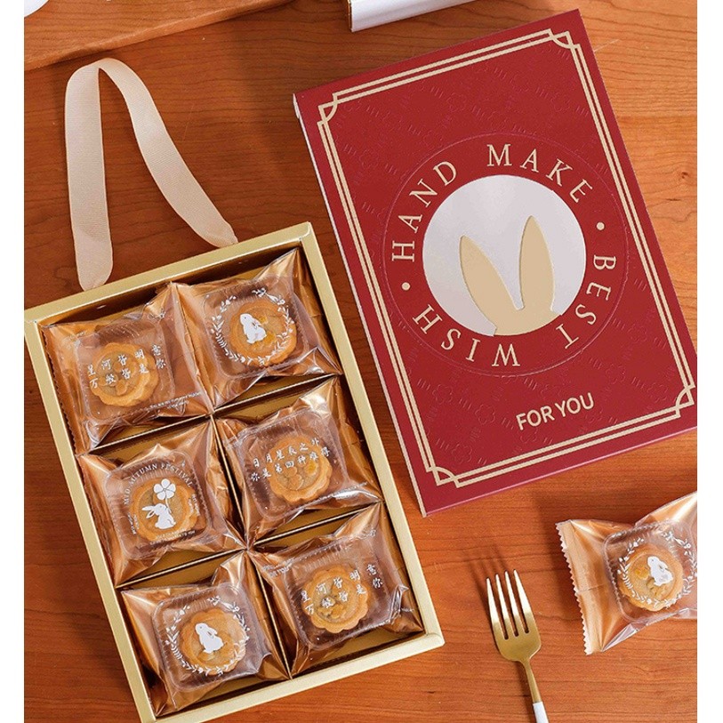StoBag 1pc Mooncake Box Packaging with Window Mid-Autumn Pineapple Cake Egg Yolk Festival Baking Kid Party 月饼礼盒(2334L) - Image 3