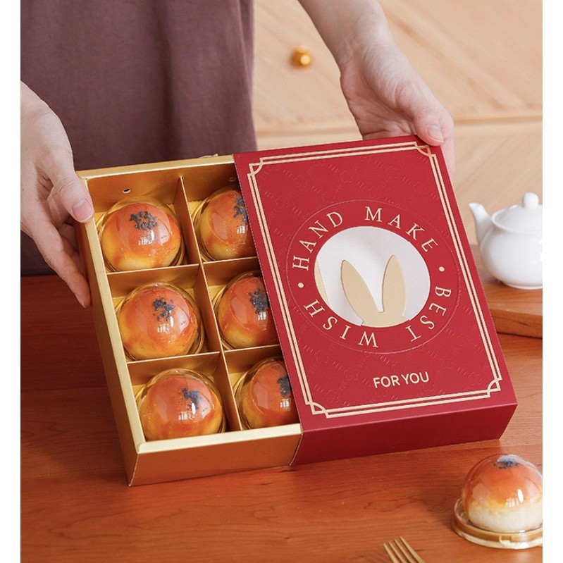 StoBag 1pc Mooncake Box Packaging with Window Mid-Autumn Pineapple Cake Egg Yolk Festival Baking Kid Party 月饼礼盒(2334L) - Image 4