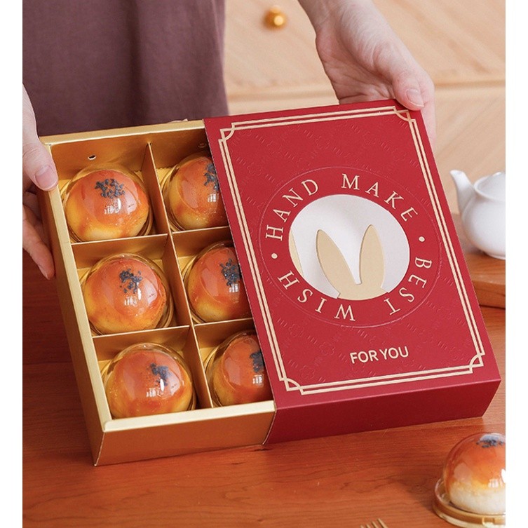 StoBag 1pc Mooncake Box Packaging with Window Mid-Autumn Pineapple Cake Egg Yolk Festival Baking Kid Party 月饼礼盒(2334L) - Image 7