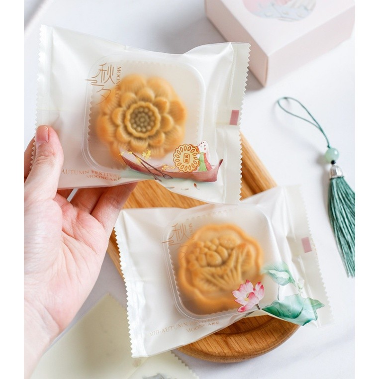100pcs Mid-Autumn Festival Mooncake Bag For Pastry Cake Baking Egg Yolk Crisp Packaging Tray Gift 月饼包装袋(2335L)