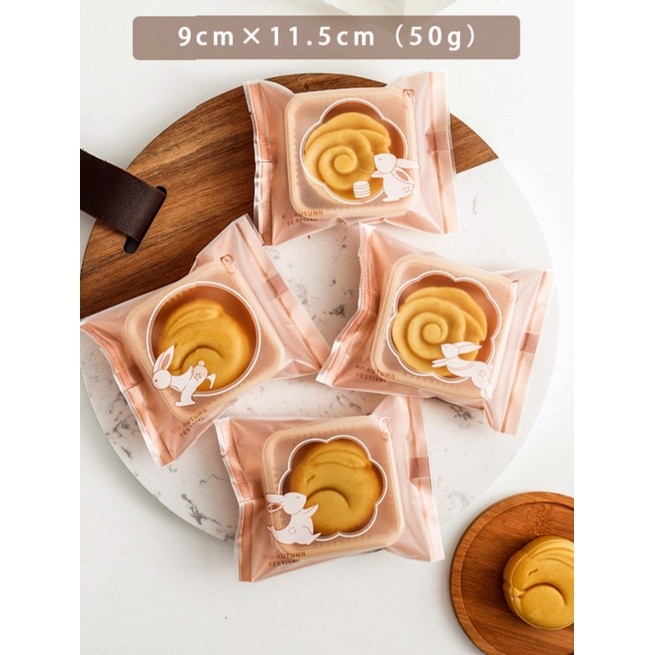 100Pcs Cake Packaging Wrapper For Moon Rabbit Baking Point Food Bag DIY Plastic Clear Gift Bag 中秋流心月饼包装袋(2229L) - Image 14