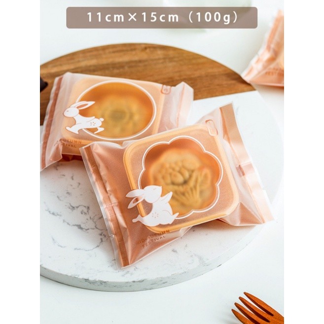 100Pcs Cake Packaging Wrapper For Moon Rabbit Baking Point Food Bag DIY Plastic Clear Gift Bag 中秋流心月饼包装袋(2229L) - Image 11