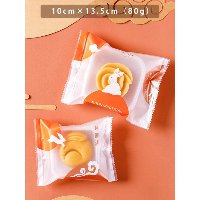 100Pcs Cake Packaging Wrapper For Moon Rabbit Baking Point Food Bag DIY Plastic Clear Gift Bag 中秋流心月饼包装袋(2229L) - Image 10
