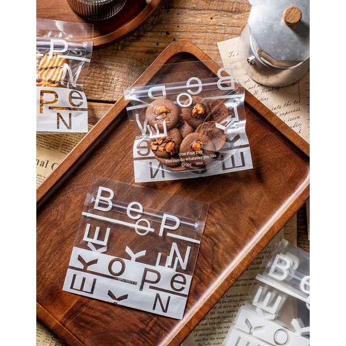5pcs Letters Zipper Plastic Bags For Candy Chocolate Cookie Nougat Biscuit Packing Gift Bags 防水塑料封口袋(2339L)