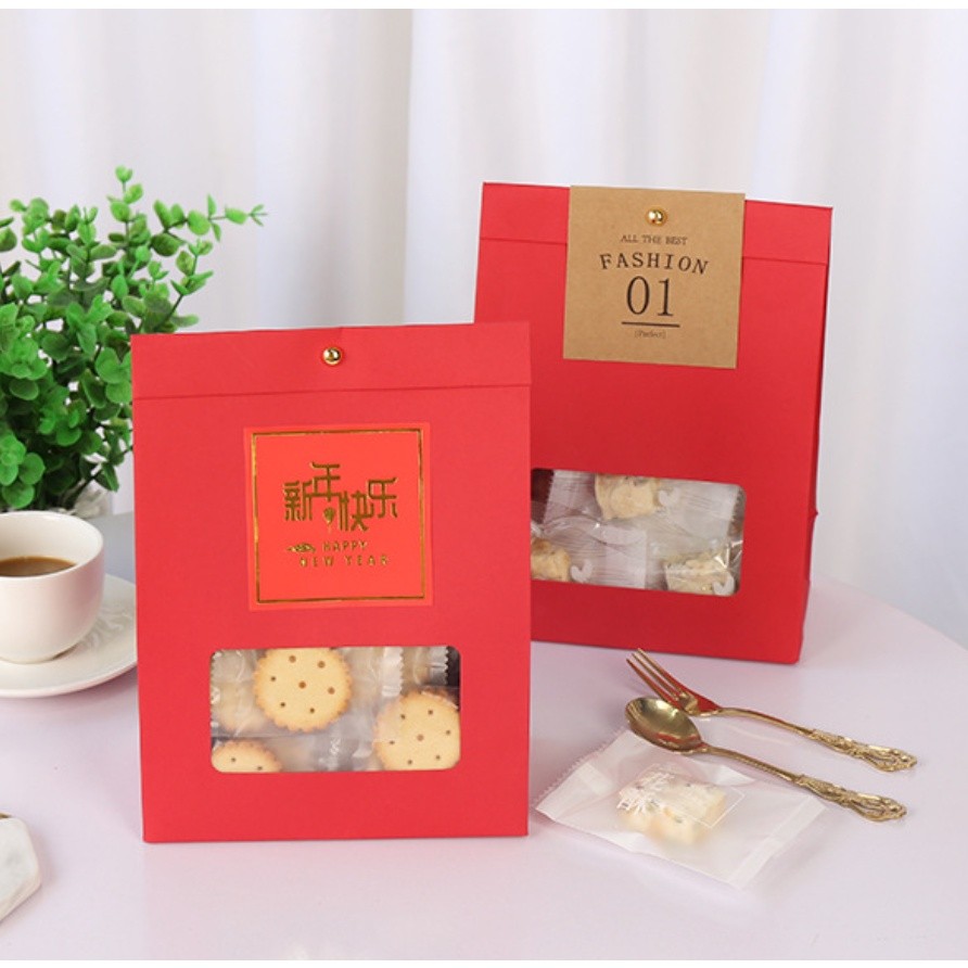 1pc Packaging Bags With Transparent Window Package Gifts Candy Cake For Wedding Birthday Party Kraft Paper开窗包装袋(2403L) - Image 4