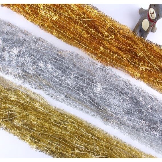 10g Wire Garland Tinsel Hanging Rattan Christmas Tree Ornament Decoration Xmas Wedding Birthday Party 纺织玻璃丝纱线 (1569L) - Image 2
