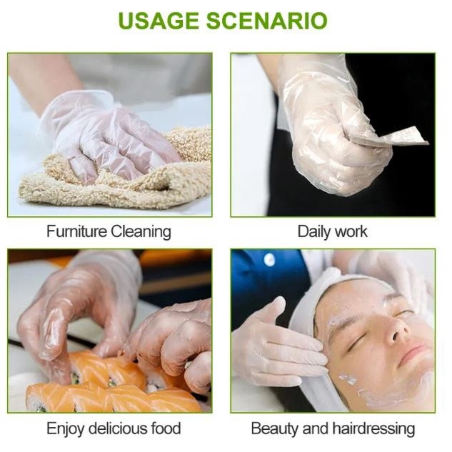 20 pcs Disposable PVC gloves white non-slip durable gloves household household general cleaning food supplies (2471L) - Image 4