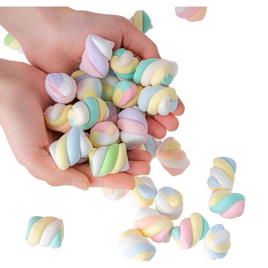 HALAL Marshmallow/Random Brand Large White Mini Coloured Twisted Strawberry Wave彩色棉花糖(2422L) - Image 6