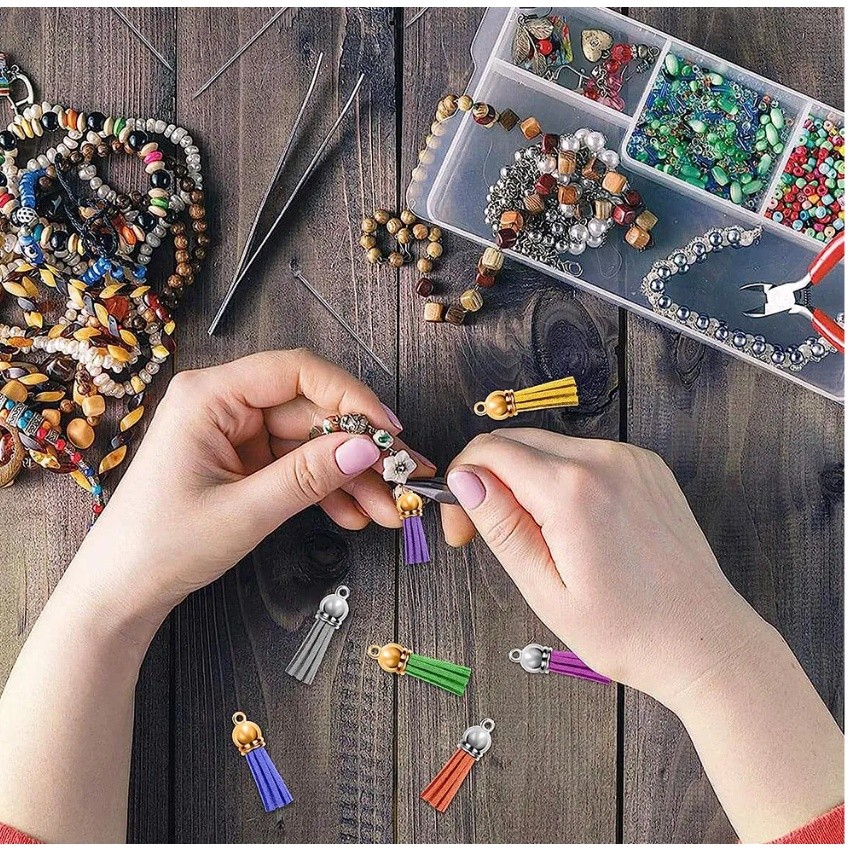 5pcs/lot Tassel Leather Cord End Crimp Caps Beads End Tip Cap For DIY Necklace Jewelry Making Findings砝码流苏帽(2508L) - Image 2