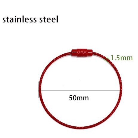 1pc Colorful Stainless Steel Wire Keychain Cable Loop Screw Lock Rope Key Holder Keyring Key Chain Rings Tool(2498L) - Image 5