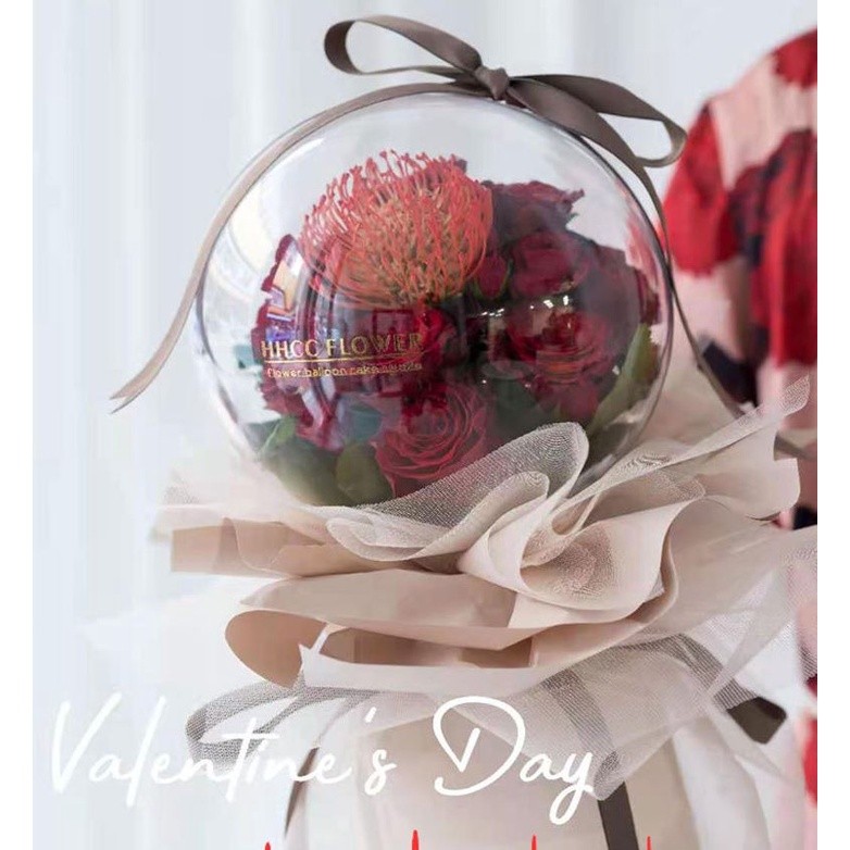 1pcs 20cm Acrylic Bobo Ball Headband Floral Flower Bouquet Packaging Box Transparent Flower Box Wrapping Gift Box(1425L) - Image 5