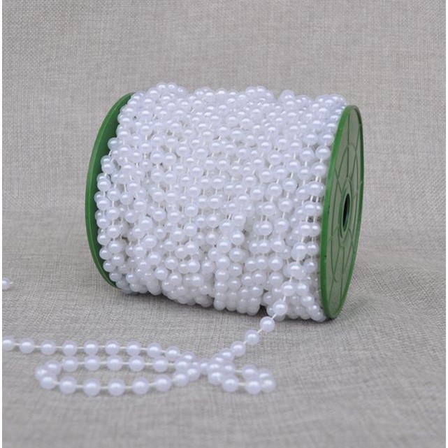 3/4/6/8/10/12/14mm Imitation Pearl Beads Line Chain Trim pearls for craft DIY Wedding Bride Bouquet Deco 圆型珍珠链条 (1171L) - Image 14