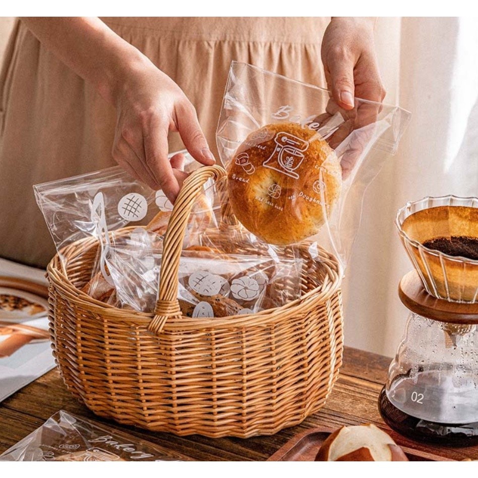 50pcs Bread Self Adhensive Plastic Bag For Baking Snack Donut Croissant Packaging Wedding 自封口烘焙包装 (1366L) - Image 5