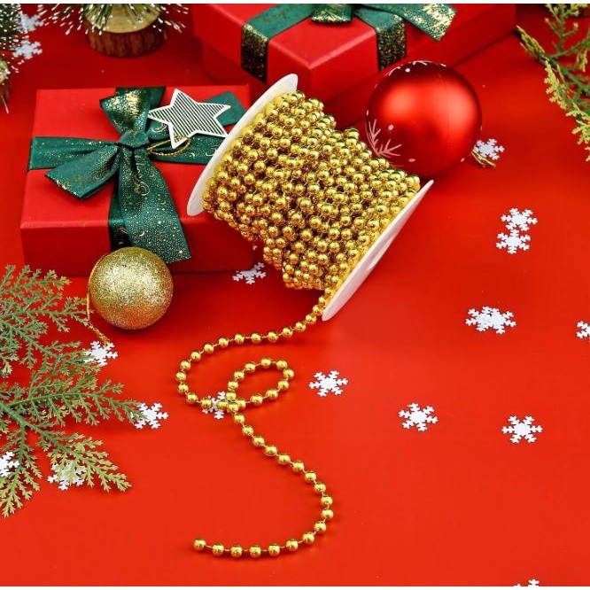 1yard 3/6mm Galvanized Wire Beads, round Beads String Plastic Imitation Pearl DIY Wedding Christmas Decoration (2693L)