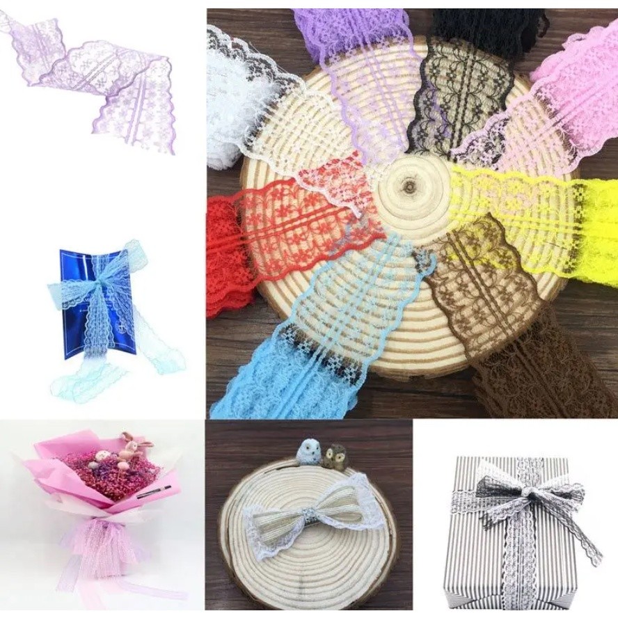 1y 4.5cm Lace Ribbon Lace Trim Fabric Rustic Wedding Decoration Handcrafted Embroidered Sewing Clothes Dress(1887L) - Image 5