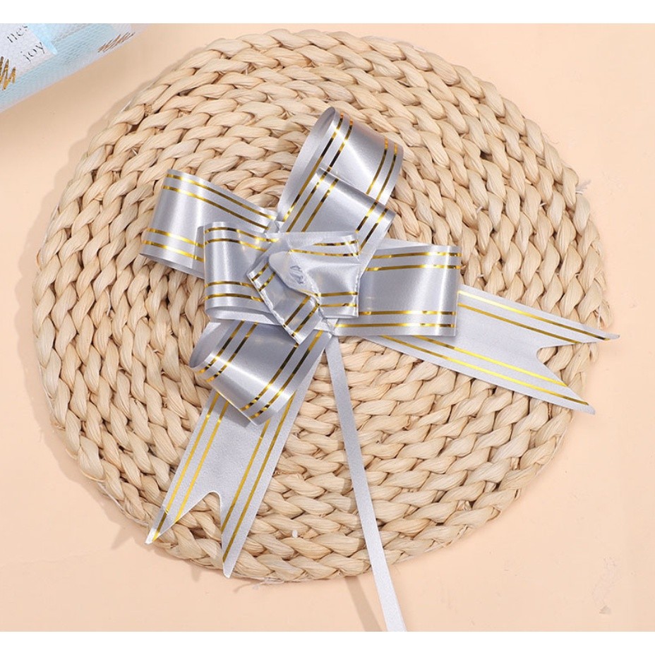 10pcs 3cm Ribbon (Gold) Christmas Gift Wrap Pull Bows Gift Ribbons Happy New Year Birthday Party Wedding Car Decor(465L) - Image 13