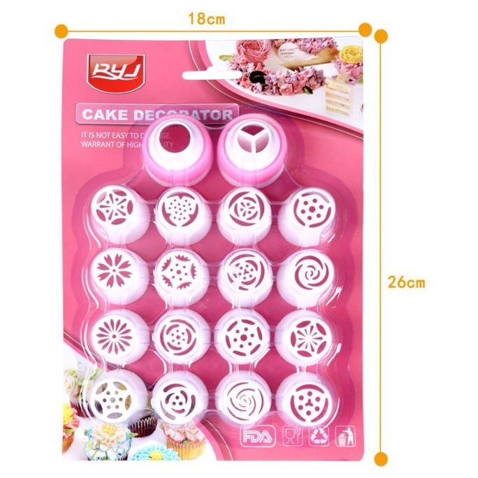 16 Pcs Cake Piping Nozzles Plastic Icing Nozzle For Cream DIY Russian Decorating Tips Set Pastry Decoration Tool (2461L) - Image 2