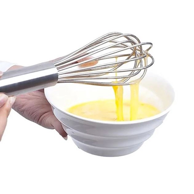 8/10/12inches Stainless Steel Balloon Wire Whisk Manual Egg Beater Mixer Kitchen Baking Utensil Milk Cream Butter(2464L) - Image 2