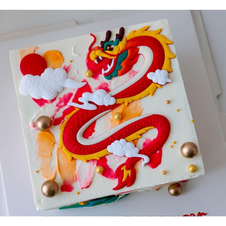 Stereoscopic Dragon Soft Rubber New Year Cake Topper Party Supplies Winter Festival Cake Plugin龙在天软胶蛋糕摆件(471L) - Image 6