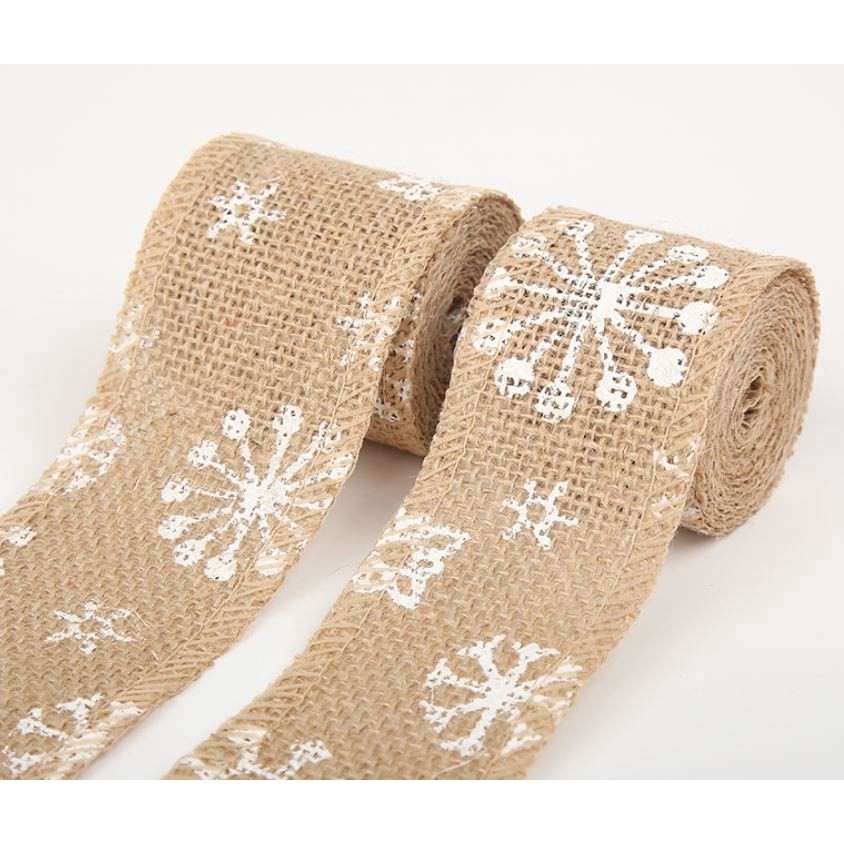 4cm 5cm Snowflake Deer Burlap Ribbon Christmas Tree Ornament Xmas Decor Home Wedding Party Decoration DIY(2491L) - Image 2