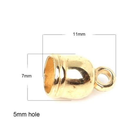 10pcs End Tip Tassel Caps Beads Necklace Round Leather Cord Crimps end Caps Fastener For Jewelry Making Finding(1502L) - Image 3