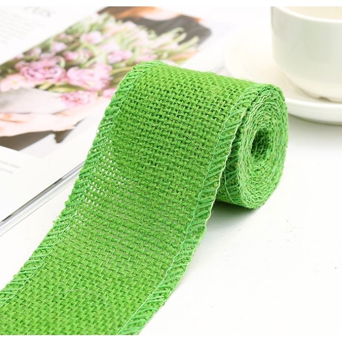 2yar/lot 6cm Wide Jute Cloth Roll Colorful DIY Handmade Wedding Party Supplies Crafts Linen Volume Burlap Ribbon (2489L) - Image 9