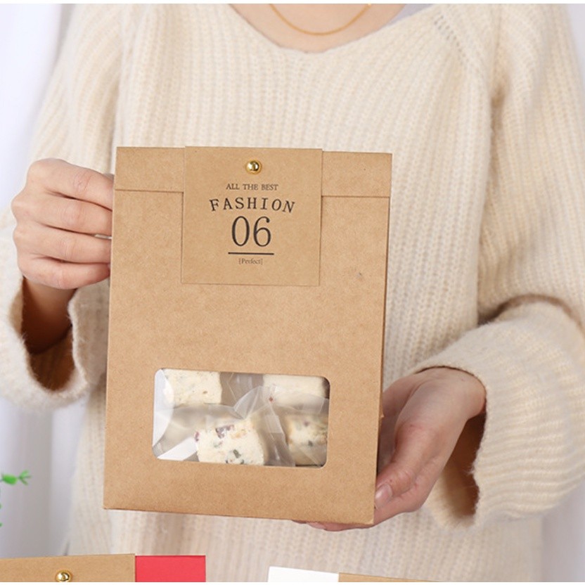 1pc Packaging Bags With Transparent Window Package Gifts Candy Cake For Wedding Birthday Party Kraft Paper开窗包装袋(2403L) - Image 11
