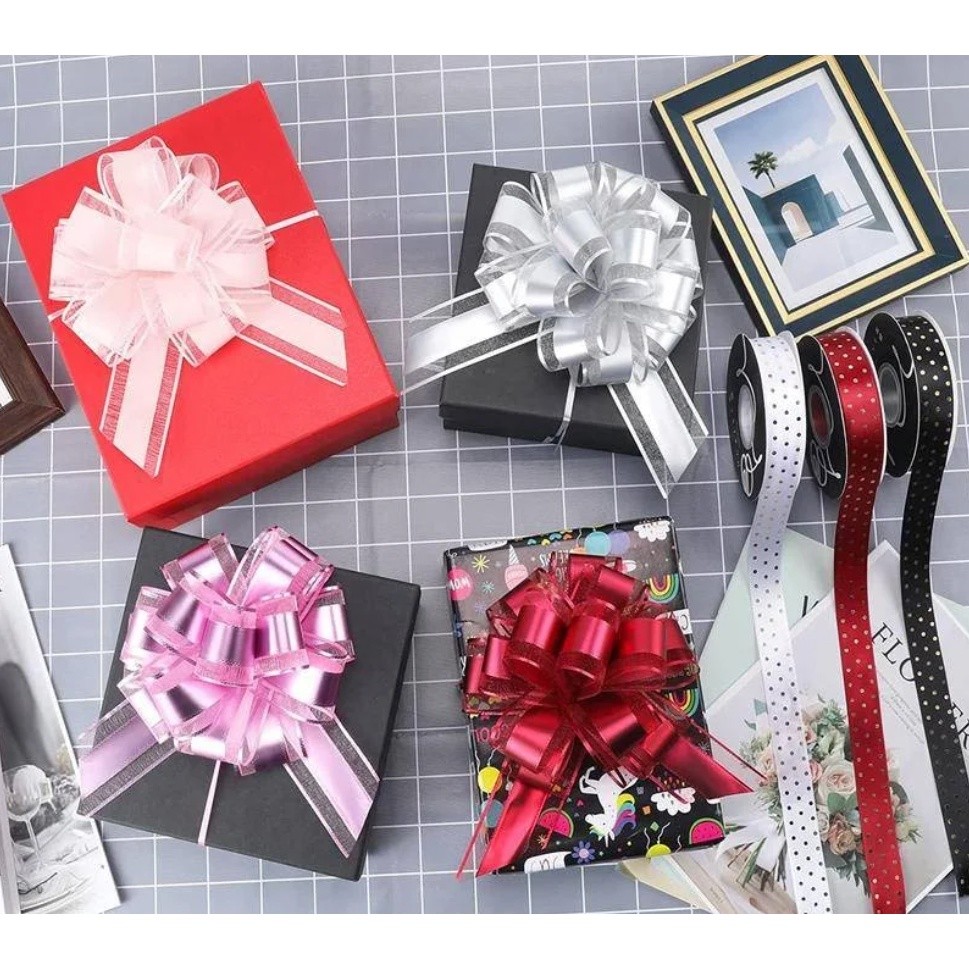 1pc 50# Flower Car Gifts Wedding Pull Bow Ribbons Wrap Packing Valentines Day Birthday 大号哑光金属色球花(2745L) - Image 6