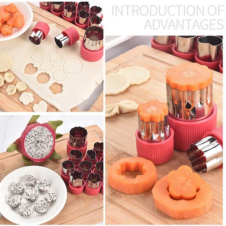 12pcs/set Stainless Steel Cookie Cutters Sandwiches Fruit Cutter Shapes Vegetable Fondant Cake Mould Kitchen Acc(2356L)
