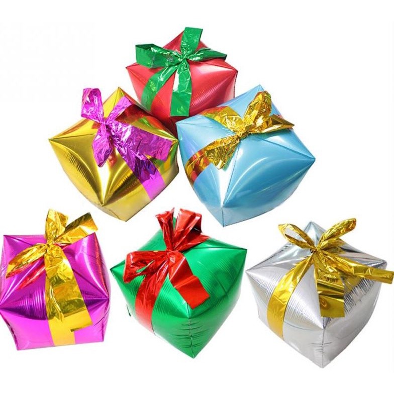 1pcs Gift Box cube foil balloons Christmas party decorations party balloons wedding balloons(309L)