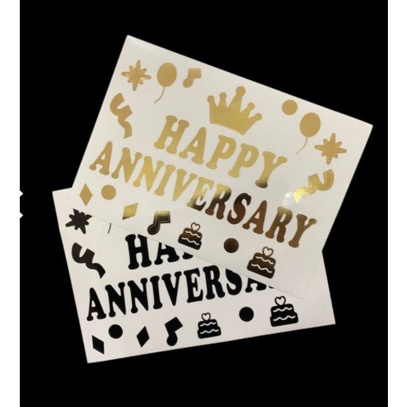 Happy Anniversary Sticker Star Heart Balloon Pattern PVC Wall Stickers for Transparent Ballons(1193L)
