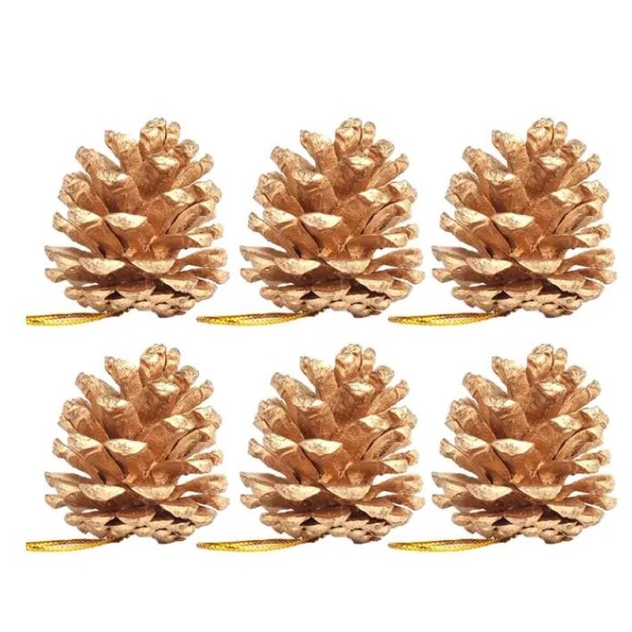 6pcs Artificial Plants Fake Pine Cone Decorative Flowers Wreaths for Home Wedding Decoration Christmas Tree Decor(2028L) - Image 9