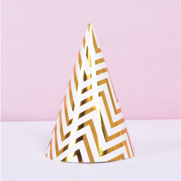 1pc Striped Dots Birthday Hats Kids Cap Bronzing Paper Caps Baby Kids Birthday Festival Party Ornaments Baby Deco(1119L) - Image 7