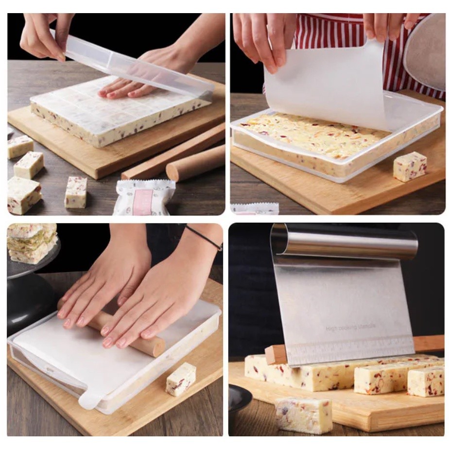 Nougat Dish Tools Set Handmade Snowflake Crisp Making Cutting Mold Plate Non-Stick Baking Diy Kitchen 雪花酥模具(2734L) - Image 6