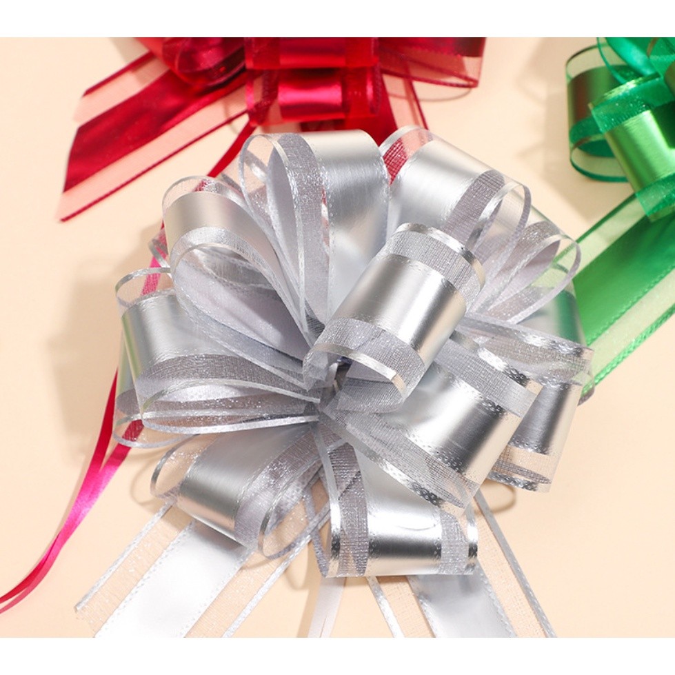 1pc 50# Flower Car Gifts Wedding Pull Bow Ribbons Wrap Packing Valentines Day Birthday 大号哑光金属色球花(2745L) - Image 4