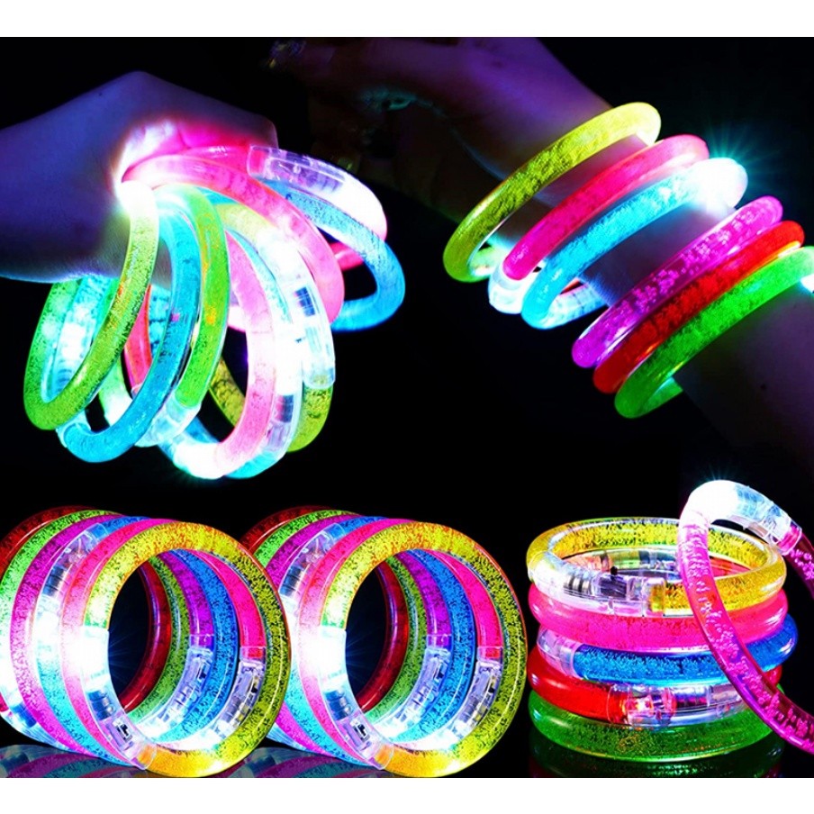 1pcs LED Luminous Bracelet Colorful Neon Flashing Bangle Glow In Dark Party Supplies Wedding Birthday(1897L)