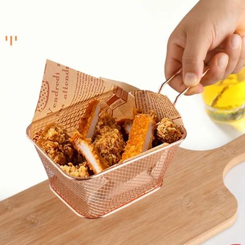 French Fries Basket Portable Stainless Steel Chips Mini Frying Basket Strainer Fryer Kitchen Cooking Basket Acces(2476L) - Image 4