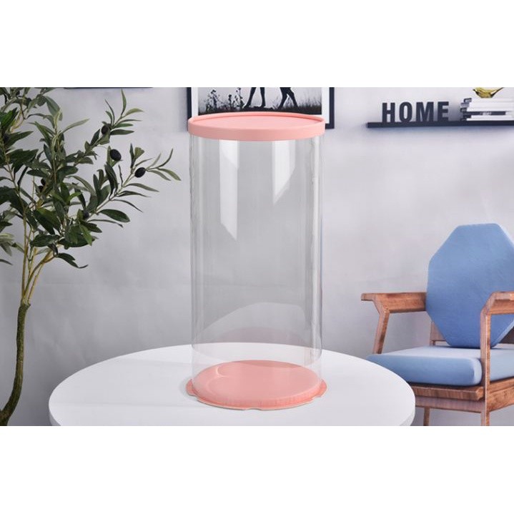 6/8/10inch Transparent Empty Pink Paper/PVC Round Gift Box for Cake Box Teddy Bear Rose Bear Flower Rabbit (898L) - Image 15