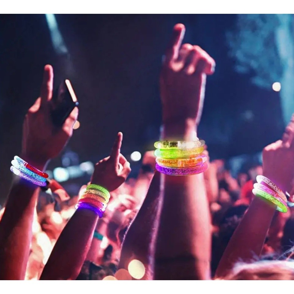 1pcs LED Luminous Bracelet Colorful Neon Flashing Bangle Glow In Dark Party Supplies Wedding Birthday(1897L) - Image 9