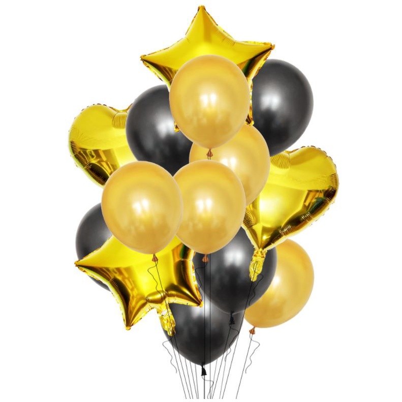 14pcs Foil Balloons Set 18inch Star Heart 12inch Latex Balloon Happy Birthday Party Decoration Wedding(1079L) - Image 5