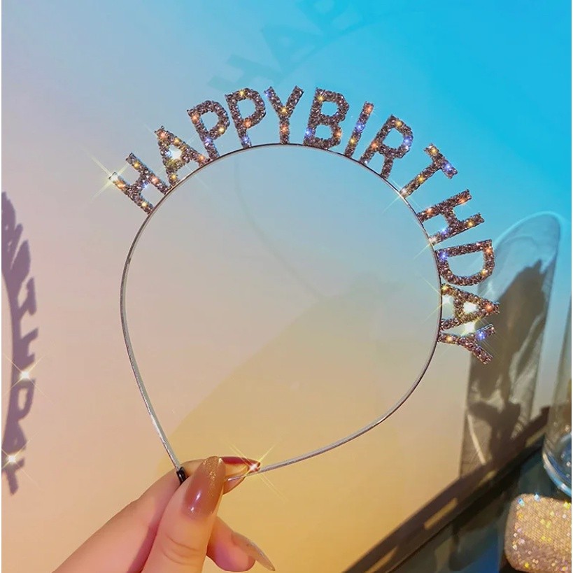 Happy Birthday European And American Birthday Party Headgear Headband Female Letters Happy Birthday 水钻生日快乐发箍(2559L) - Image 10