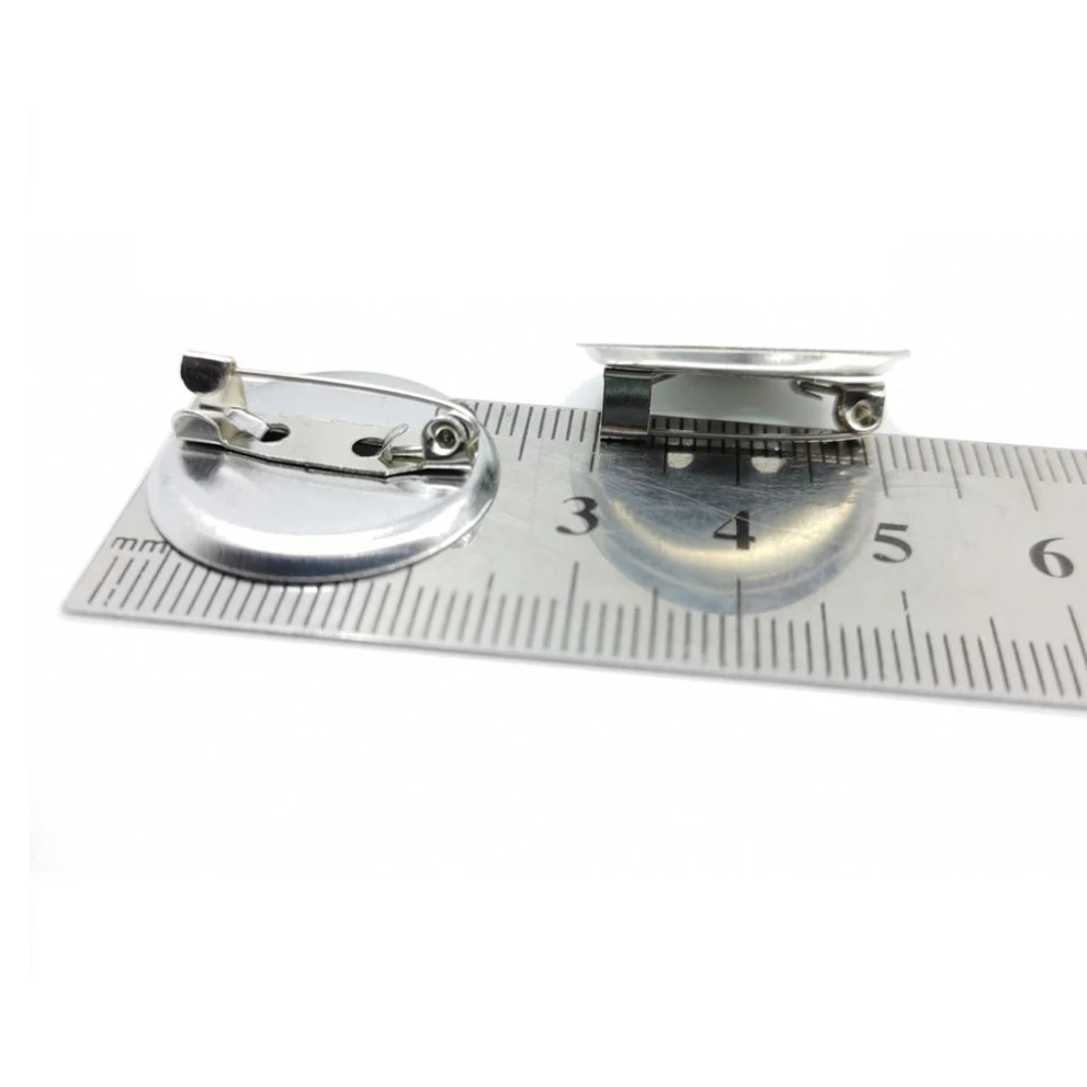 10pcs Metal Brooch Clasps Pin Disk Pad Bezel 2cm~3cm Blanks Cabochon Base Trays with Pin Clip 形金属胸针(340L) - Image 8
