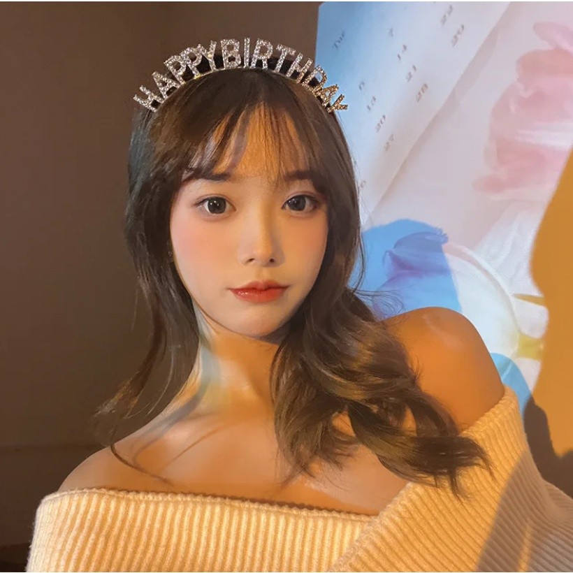 Happy Birthday European And American Birthday Party Headgear Headband Female Letters Happy Birthday 水钻生日快乐发箍(2559L) - Image 4