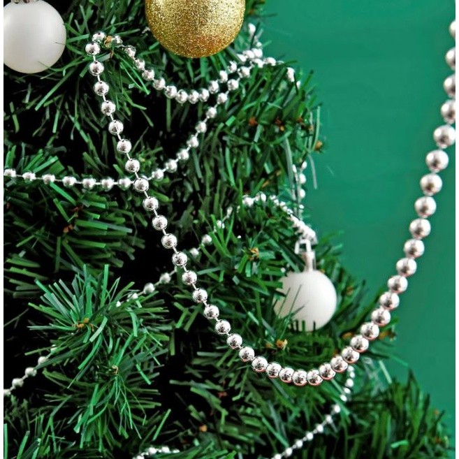 1yard 3/6mm Galvanized Wire Beads, round Beads String Plastic Imitation Pearl DIY Wedding Christmas Decoration (2693L) - Image 5