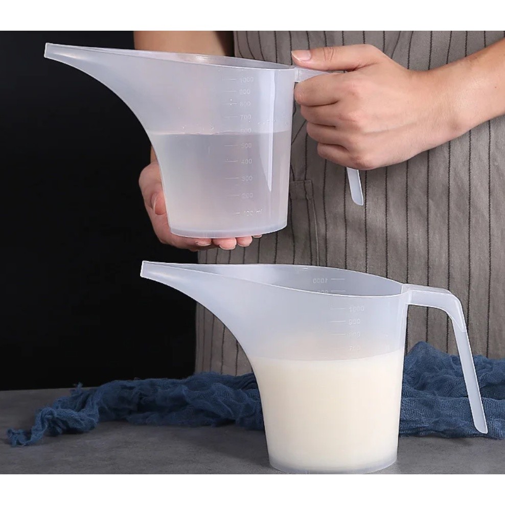 1pc 1000ML Tip Mouth Measuring Cups Plastic Graduated Funnel Pitcher Jug Long Spout Liquid 长嘴量杯带刻度厨房烘焙工具(2716L) - Image 9