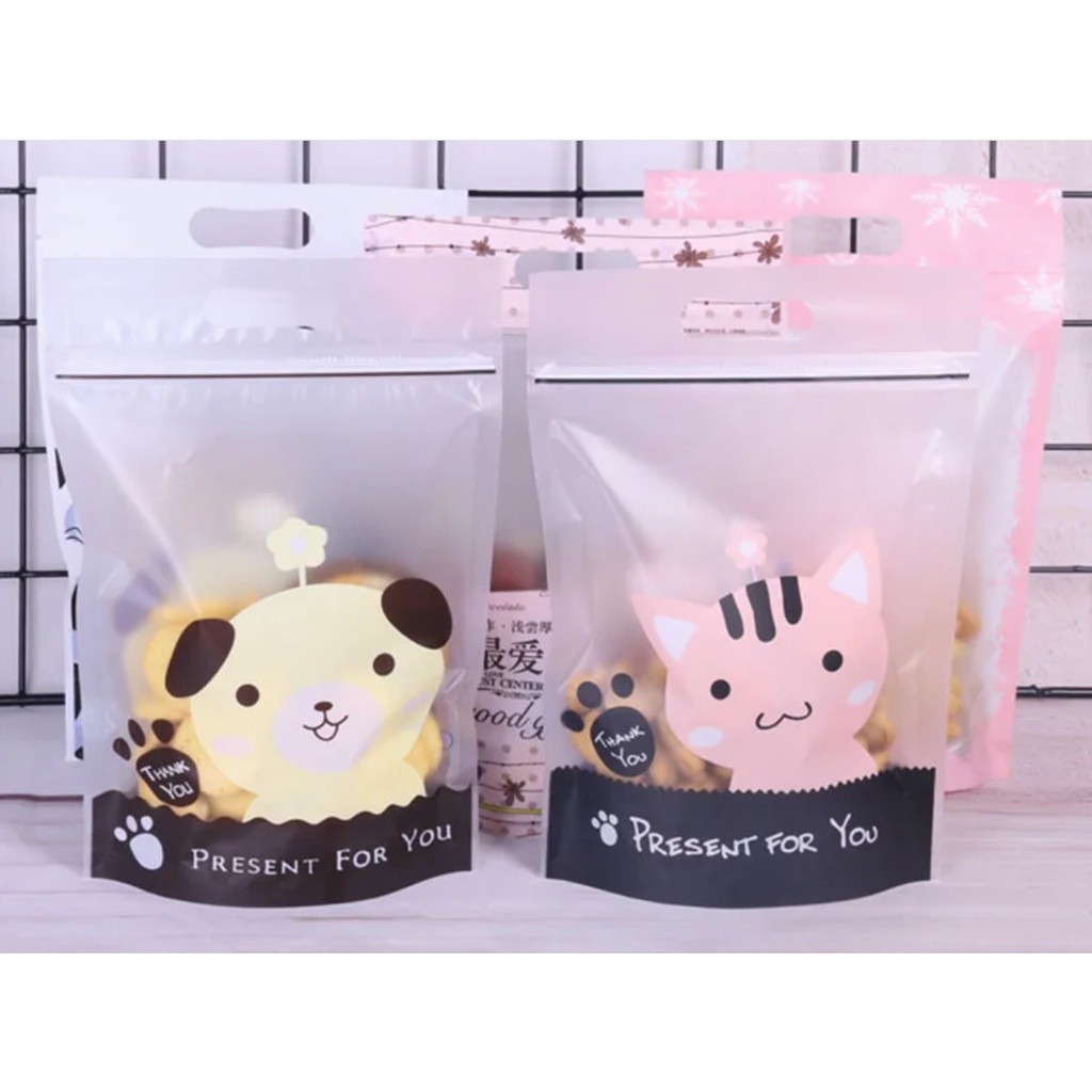 1pc Plastic Stand-Up Nougat Snow Flakes Zipper Ziplock Bag Food Packaging New Year Beef Biscuits Candy(1277L) - Image 3
