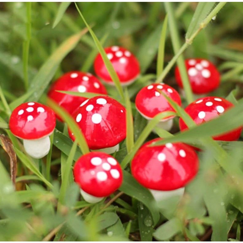 20/35mm Multi color Mini Mushroom Garden Ornament Miniature Plant Pots Fairy DIY Dollhouse 泡沫小蘑菇 (1181L) - Image 2